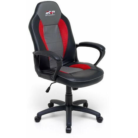 Sedia da Gaming Ergonomica 62x57x112 cm in Similpelle Nero e Rossa