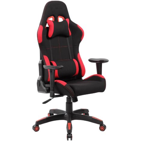 Sedia da Gaming Ergonomica 72x57x134 cm in Tessuto Nera e Rossa