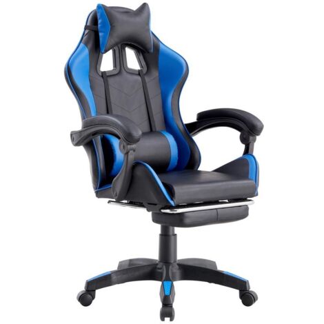 Sedia da Gaming Ergonomica in Similpelle Blu/Nera