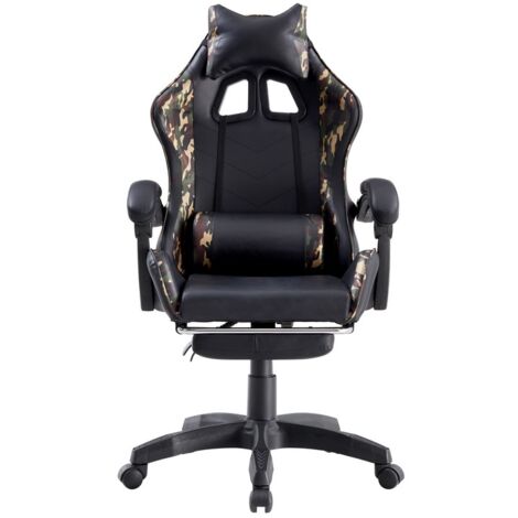 Sedia da Gaming Ergonomica in Similpelle Camouflage/Nera