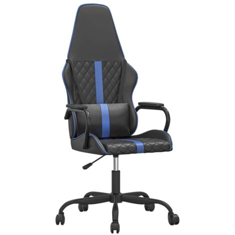 Sedia da Gaming Massaggiante Blu e Nero in Similpelle vidaXL