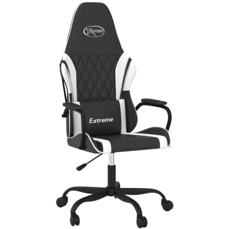 Sedia da Gaming Massaggiante Nera e Bianca in Similpelle vidaXL