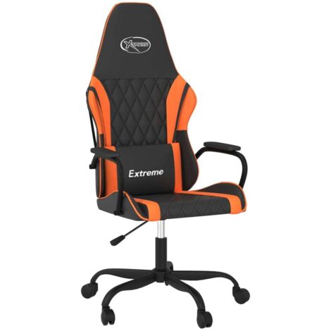 Sedia da Gaming Massaggiante Nero e Arancione in Similpelle vidaXL