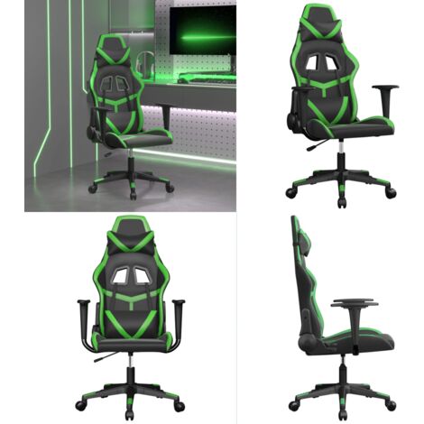 Sedia da Gaming Massaggiante Nero e Verde in Similpelle - Massaggiante - Sedia da gioco