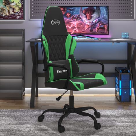 Sedia da Gaming Massaggiante Nero e Verde in Similpelle vidaXL