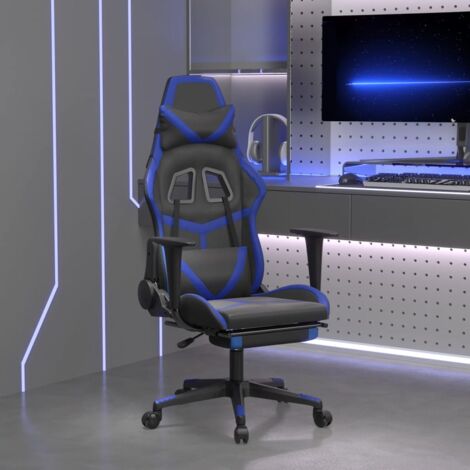 Sedia da Gaming Ergonomica 65x65x121-129 cm in Similpelle Blu e