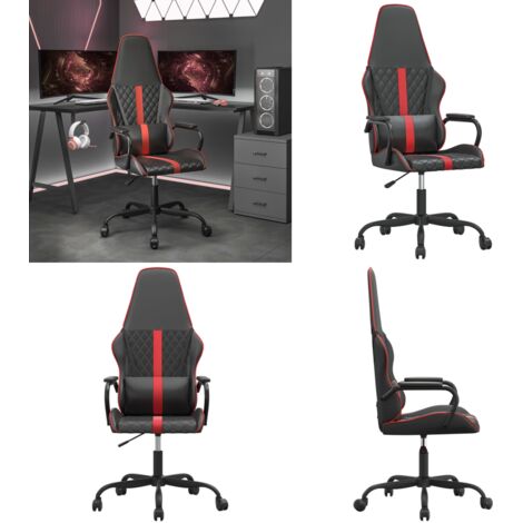 Sedia da Gaming Massaggiante Rossa e Nera in Similpelle - Massaggiante - Similpelle