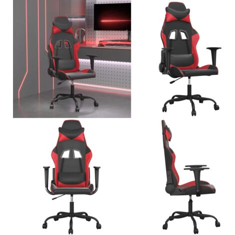 Sedia da Gaming Massaggiante Rosso e Nero in Similpelle - Massaggiante - Sedia da gioco