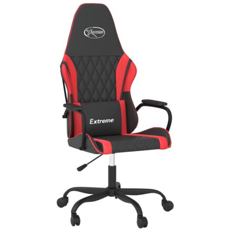 Sedia da Gaming Massaggiante Rosso e Nero in Similpelle vidaXL