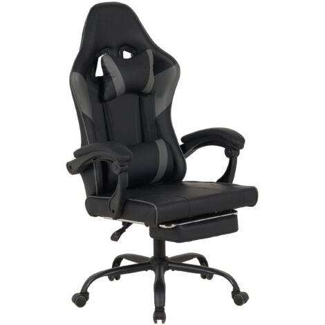 Sedia da Gaming Massaggiante,Sedia Gamer Con Poggiapiedi Telescopico,Reclinabile 90-135°,Poltrona da Gaming con Poggiatesta  Cuscino Lombare,Sedie Da Ufficio,Portata 150kg Grigio