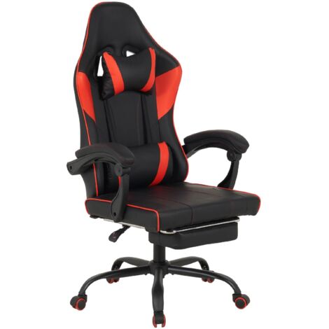 Sedia da Gaming Massaggiante,Sedia Gamer Con Poggiapiedi Telescopico,Reclinabile 90-135°,Poltrona da Gaming con Poggiatesta  Cuscino Lombare,Sedie Da Ufficio,Portata 150kg Rosso