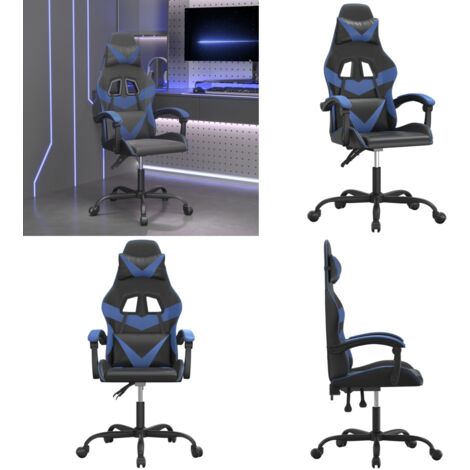 Sedia da Gaming Nera e Blu in Similpelle - Seduta gaming - Similpelle