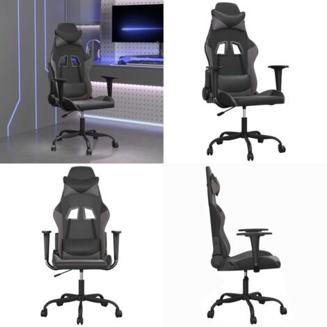 Sedia da Gaming Nera e Grigia in Similpelle - Sedia da gioco - Sedia in similpelle