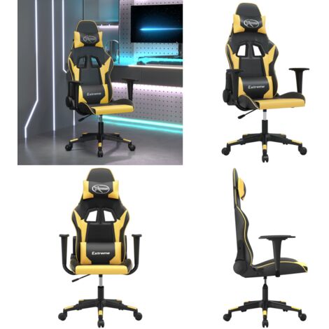 Sedia da Gaming Nera e Oro in Similpelle - Similpelle - Comfort