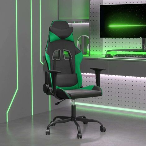 Sedia da Gaming Nera e Verde in Similpelle vidaXL