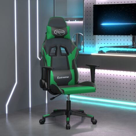 Sedia da Gaming Nera e Verde in Similpelle vidaXL