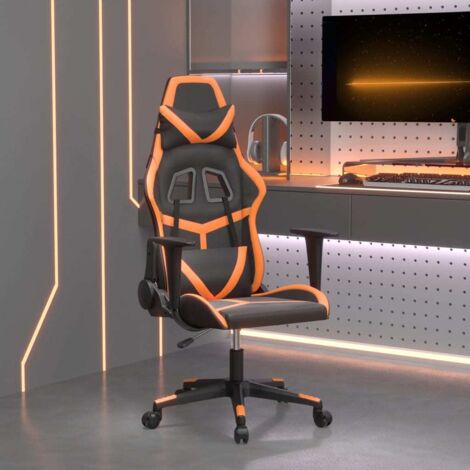 Sedia da Gaming Nero e Arancione in Similpelle vidaXL