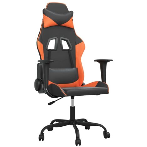 Sedia da Gaming Nero e Arancione in Similpelle vidaXL