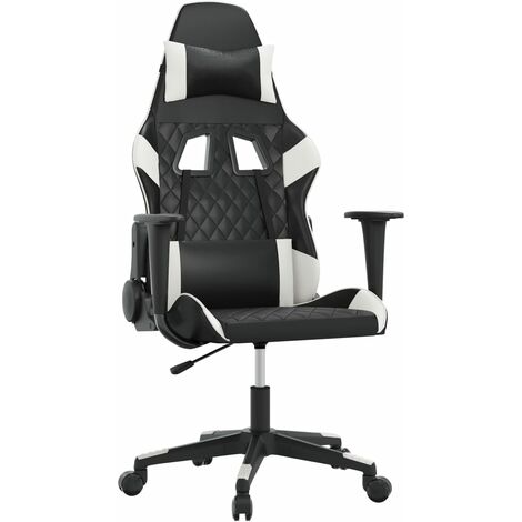 Sedia da Gaming Nero e Bianco in Similpelle vidaXL