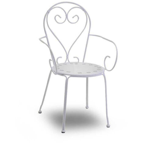 Sedia da Giardino 49x48xh90 cm in Metallo New Old Bianco
