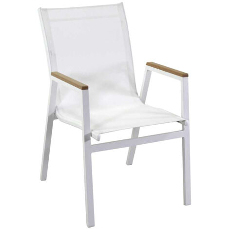 Sedia da Giardino 53x65xh87 cm in Alluminio Idaho Plus Bianco