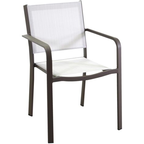 Sedia da Giardino 55x61xh84,5 cm in Alluminio e Texilene El Paso Marrone