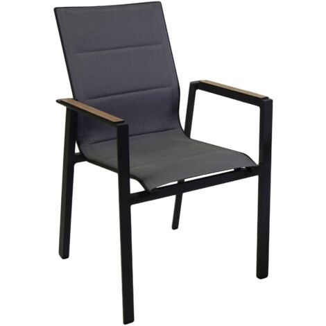 Sedia da Giardino 56x66xh90 cm in Alluminio e Texilene Riverside Antracite