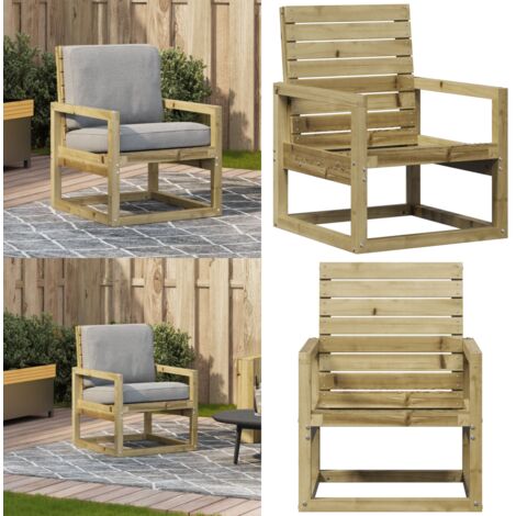 Sedia da Giardino 57,5x63x76 cm in Legno Impregnato di Pino - Sedia da esterno - Sedia da patio
