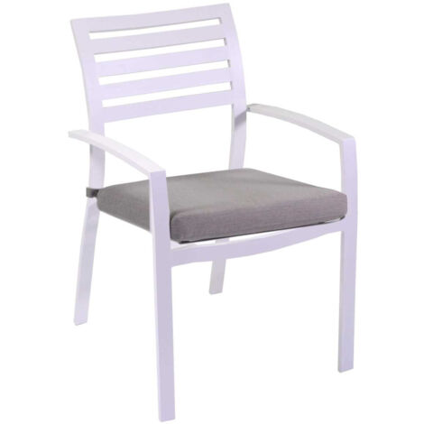 Sedia da Giardino 58x57xh88 cm in Alluminio New Boston Bianco