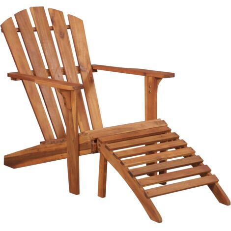 vidaXL Sedia a sdraio da esterno pieghevole legno di acacia con poggiapiedi vidaXL Sedia a sdraio da esterno pieghevole legno di acacia con poggiapiedi