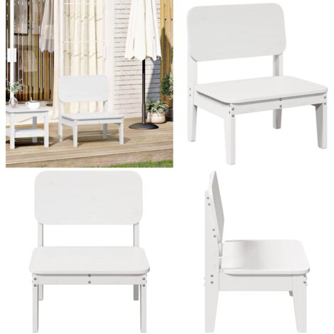 Sedia da Giardino Bianca 60x52,5x72cm in Legno Massello di Pino - Poltrona da giardino - Sedia da esterno