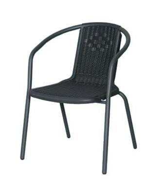 Sedia Da Giardino Con Braccioli Colore Nero Mod. Bistrot Street 56X56Xh74Cm 1Pz