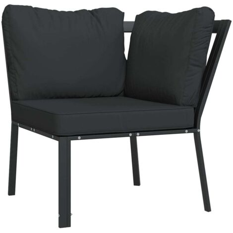 Sedia da Giardino con Cuscini Grigi 76x76x79 cm Acciaio vidaXL