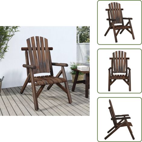 Sedia da giardino con schienale Adirondack - vidaXL Sedia da Giardino 68x86x103 cm in Legno Massello di Abete Rosso - Sedia da giardino con braccioli