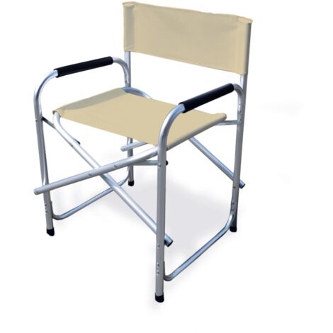 sedia da giardino essenza "regista" in alluminio e pvc beige 47x57x79 cm