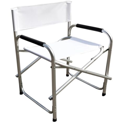sedia da giardino essenza "regista" in alluminio e pvc bianca 47x57x79 cm