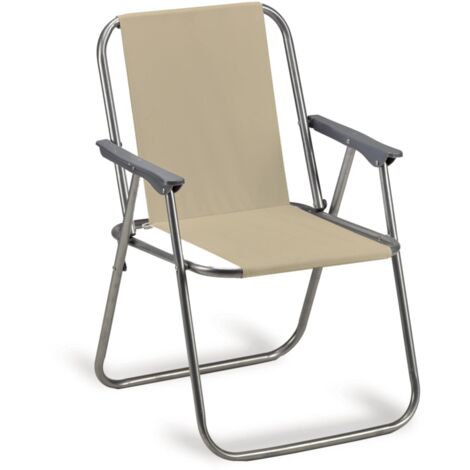 sedia da giardino essenza "relax" in acciaio e pvc beige 53x47x76 cm