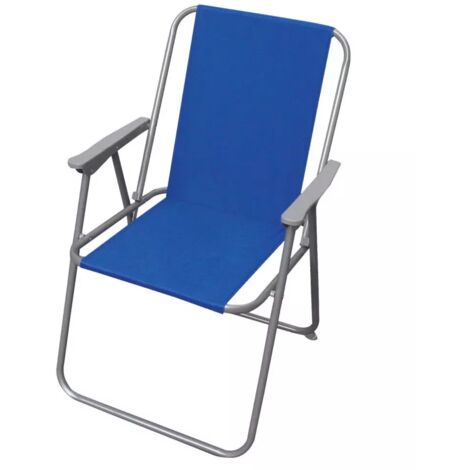 sedia da giardino essenza "relax" in acciaio e pvc blu 53x47x76 cm