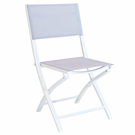 Sedia da Giardino Georgia Pieghevole 58x46x85 h cm in Textilene Bianco