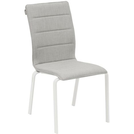 Sedia da giardino impilabile diese in alluminio epossidico bianco e perla - Hespéride