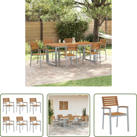 Sedia da giardino impilabile -  Sedia da Giardino 6 pcs Marrone 56 x 57 x 87 cm