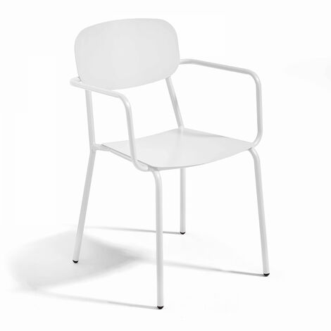 Sedia da giardino in alluminio bianco