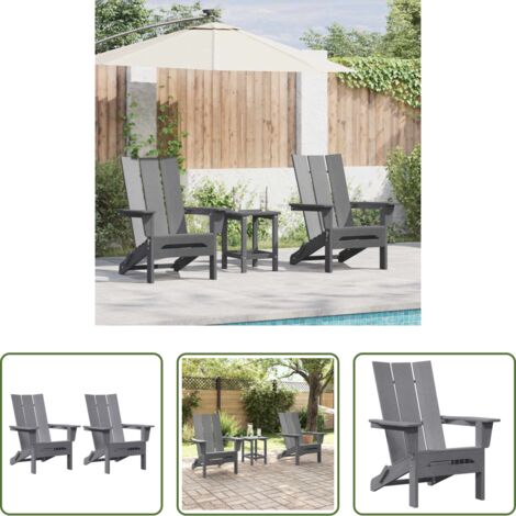 Sedia da giardino in polietilene -  Sedia da Giardino 2 pcs Grigio chiaro 80.5 x 74.5 x 92 cm