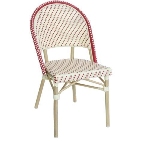 Sedia da giardino in rattan rosso e alluminio