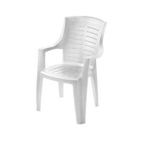 SALONE SRL Sedia da Giardino in Resina Impilabile Talia Bianca