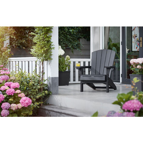 Sedia da Giardino Keter Alpine Adirondack 80x93x93 cm con porta bicchiere Grafite