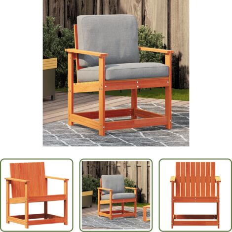 Sedia da giardino marrone -  Sedia da Giardino Marrone Cera 62x56x77 cm Legno Massello Pino