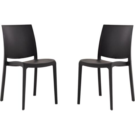 Sedia da giardino o cucina in polipropilene impilabile - Set 2 FEBE Antracite