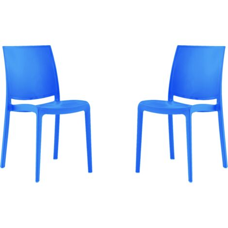 Sedia da giardino o cucina in polipropilene impilabile - Set 2 FEBE Azzurro