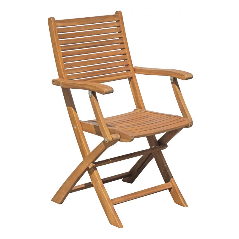 Sedia Da Giardino Pieghevole In Legno Con Braccioli Esterno Nias